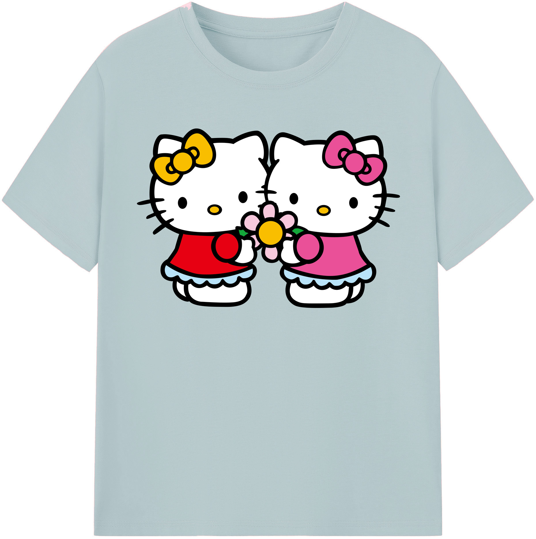 （画像用） Hello Kitty ハローキティ 綿100％半袖Tシャツ（フロントプリント）